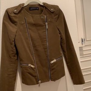 Velvet blazer with zippers